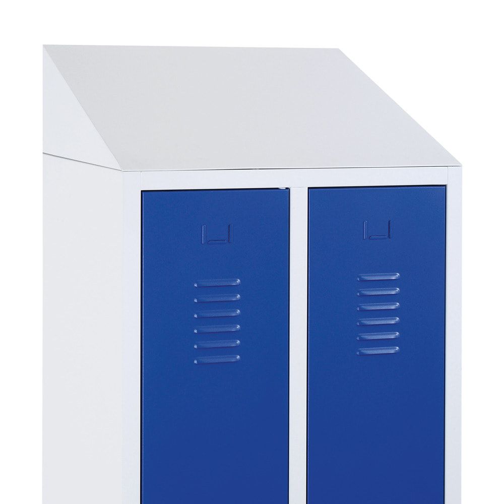 Lüllmann Schrägdachaufsatz für Garderobenschrank, 200 x 1.170 x 500 mm (HxBxT), Farbe: lichtgrau (RAL 7035)