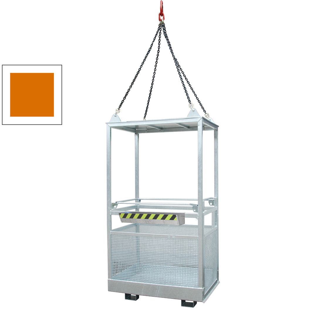BAUER Arbeitskorb - Montagebühne - Staplerkorb - 470 kg - 2.300 x 1.200 x 800 mm (HxBxT) - kranbar - gelborange