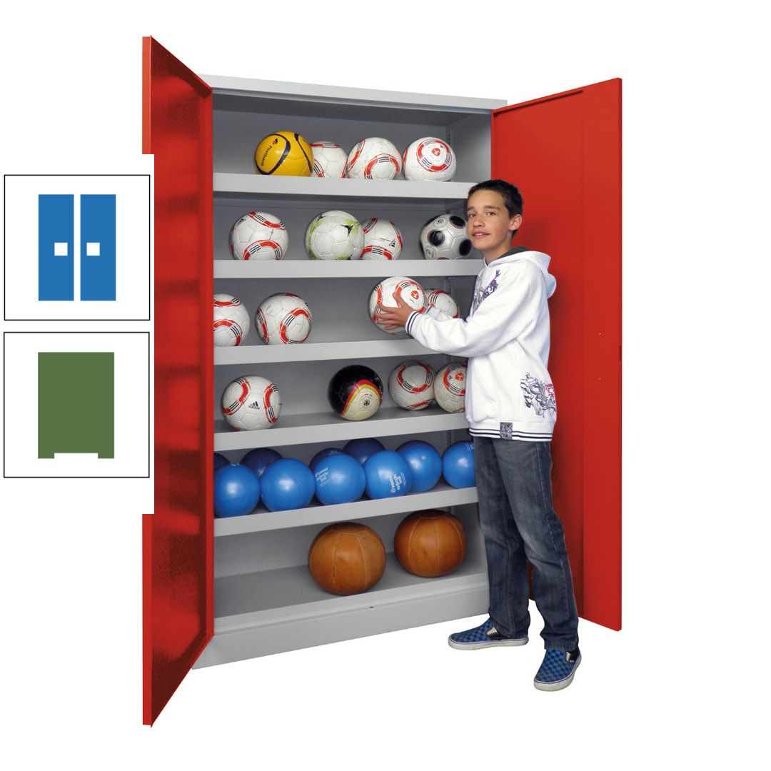Ballschrank - Vollblechtüren - 5 Böden - 1.950x1.500x500 mm (HxBxT) - anthrazitgrau