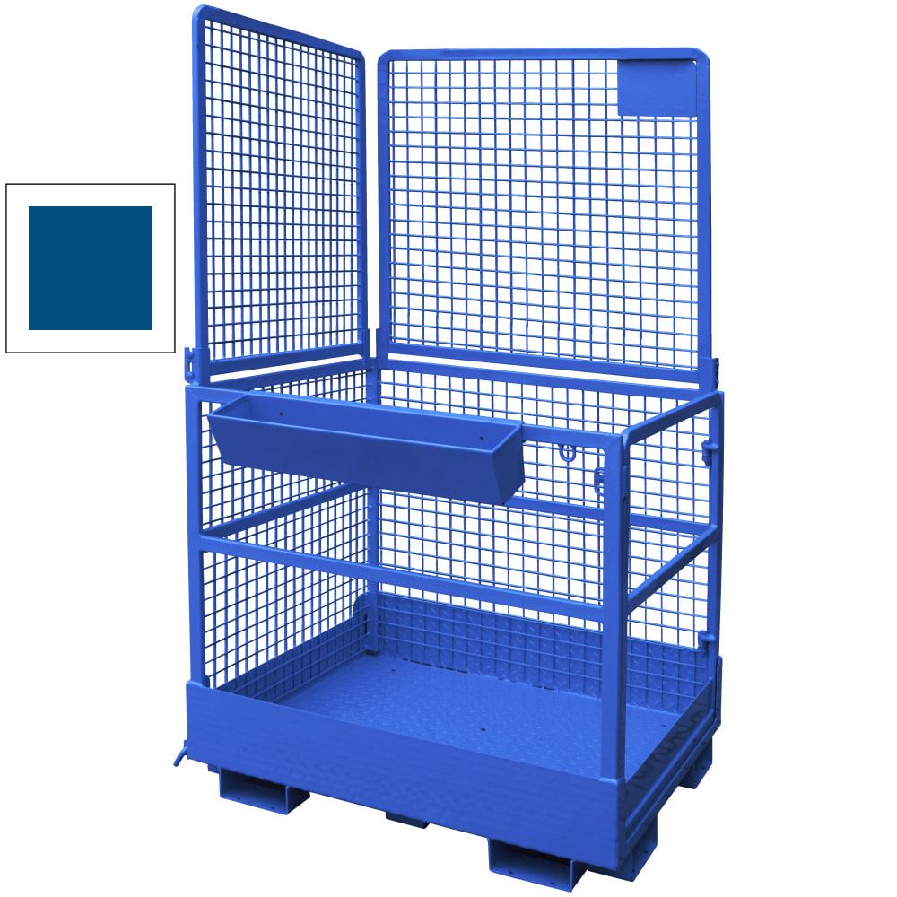 Arbeitsbühne, Arbeitsplattform Eichinger, Drahtgitter, 2 Personen, für Frontstapler, rutschsicher, 2.280 x 1.290 x 1.265 mm (HxBxT), anthrazitgrau