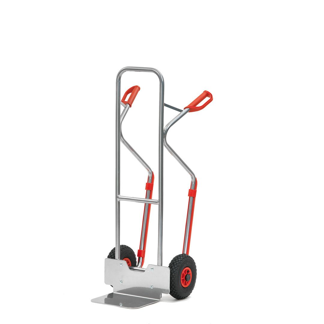 Fetra - Alukarre - 200 kg - Schaufel 320 x 250 (BxT) mm - Kunststoff-Gleitkufen - Luftbereifung