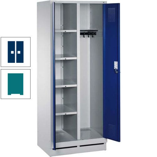 Mehrzweckschrank, Doppeltüren, Füße, 2 Abteile a 300 mm, Korpus anthrazitgrau, Tür anthrazitgrau, 1.800 x 600 x 500 mm (HxBxT)