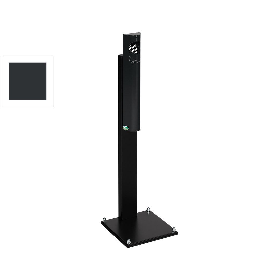 Standaschenbecher, Standascher, 3,5 l Volumen, Standascher, 1.250 x 310 x 310 mm (HxBxT), Ascher, Turmaschenbecher, Stehascher, Edelstahl