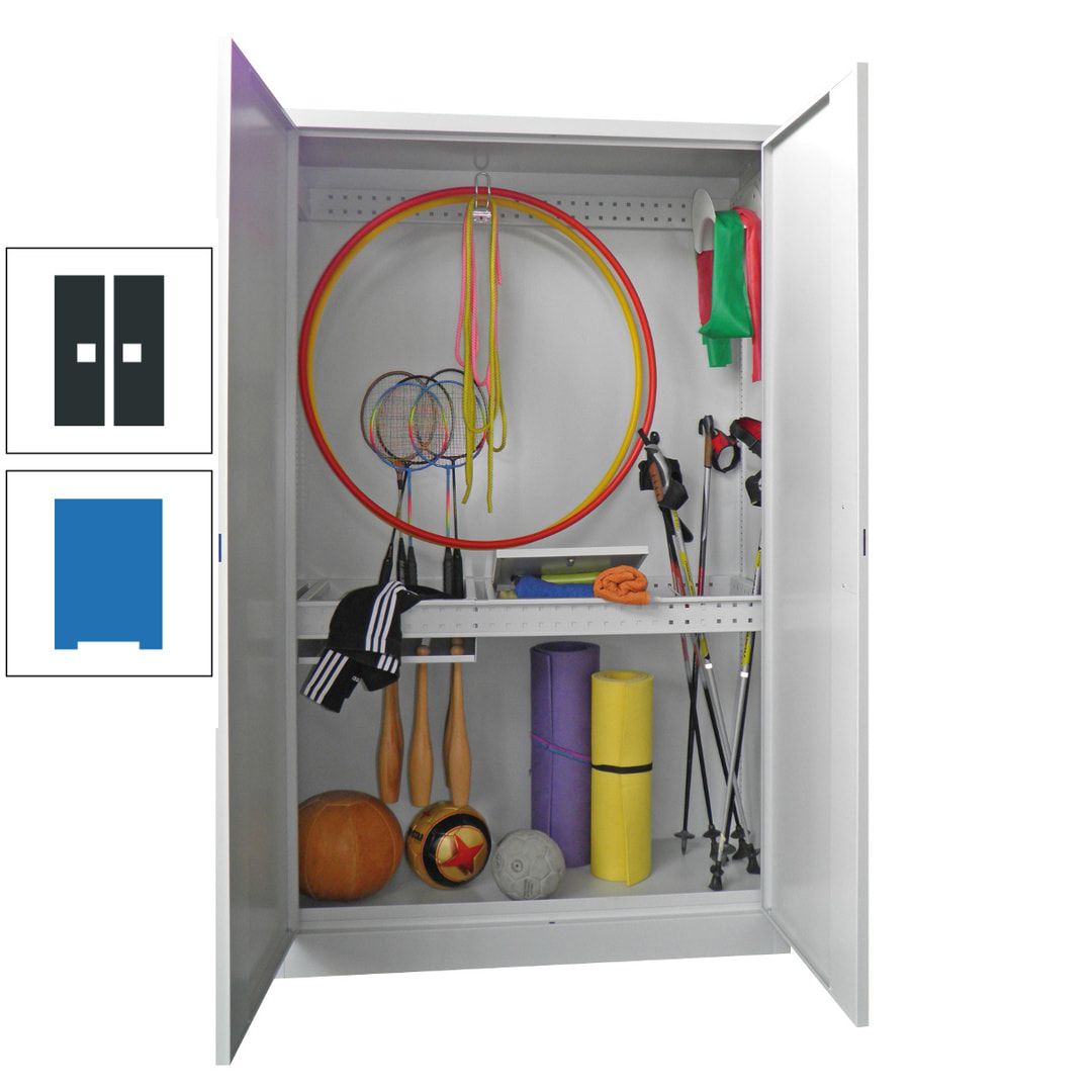 Sportschrank - Vollblechtüren - Variante 1 - 1.950x1.200x500 mm (HxBxT) - anthrazitgrau