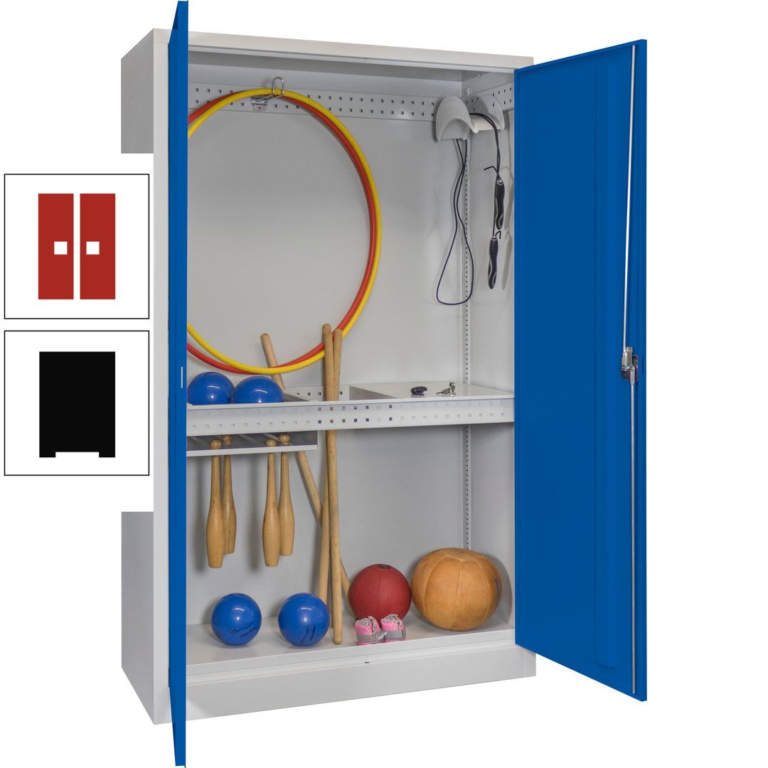 Sportschrank - Vollblechtüren - Variante 3 - 1.950x1.200x500 mm (HxBxT) - anthrazitgrau