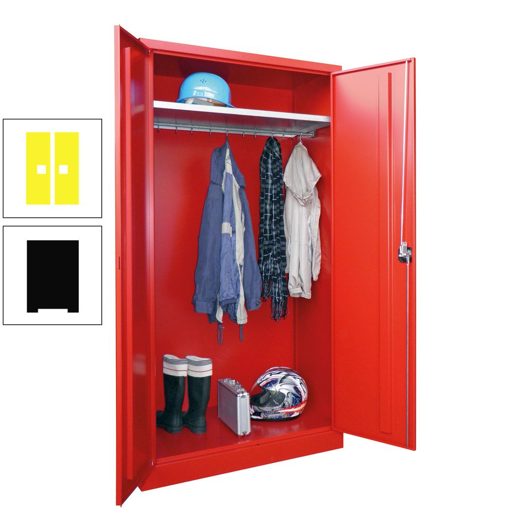Garderobenschrank - 1.950x1.000x500 mm (HxBxT) - Hutboden, pulverbeschichtet - anthrazitgrau