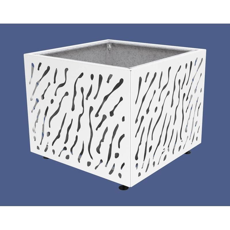Pflanzbehälter, Stahlblech fvz, einfarbig, innen feuerverzinkt mit Verladungsgriffen, verstellbare Füße, 870 x 990 x 990 mm (HxBxT), enzianblau