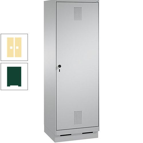 Doppel-Spind, Garderobenschrank, 1 Tür für 2 Abteile a 300 mm, Korpus anthrazitgrau, Türen anthrazitgrau, 1.800 x 600 x 500 mm (HxBxT)
