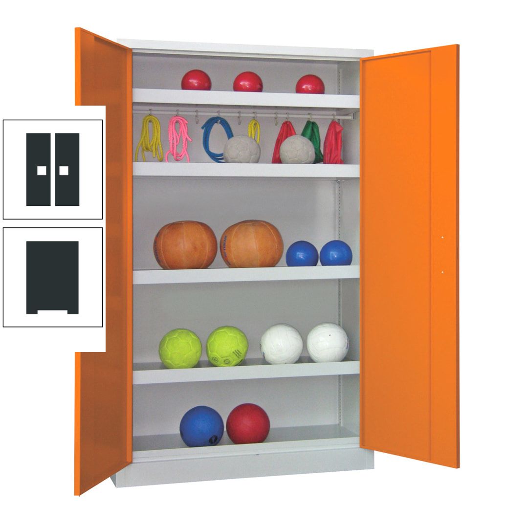 Ballschrank - Vollblechtüren - 4 Böden - 1 Hakenleiste - 1.950x1.000x500 mm (HxBxT) - anthrazitgrau