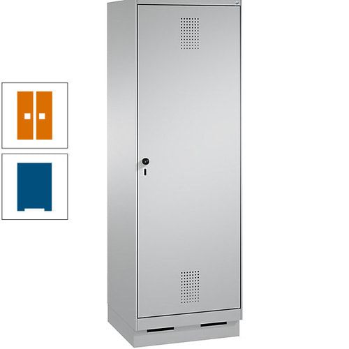 Doppel-Spind, Garderobenschrank, 1 Tür für 2 Abteile a 300 mm, Korpus anthrazitgrau, Türen anthrazitgrau, 1.800 x 600 x 500 mm (HxBxT)