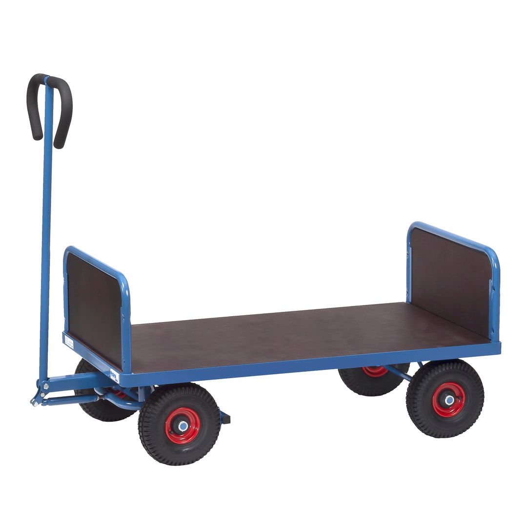 Fetra Handwagen - Traglast 400 kg - Ladefläche 545 x 945 mm - Vier Wände, fest - Vollgummireifen