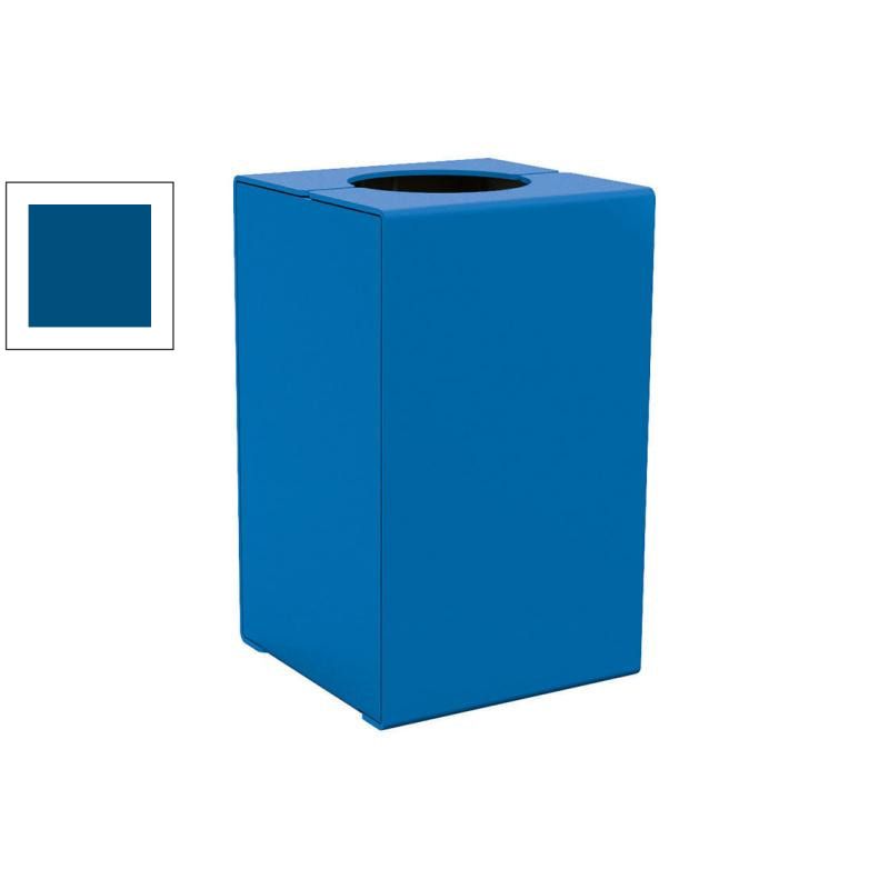 Abfalleimer aus Stahl - 120 l - 750 x 450 x 450 mm (HxBxT) - Verankerungsstäbe - Farbe enzianblau