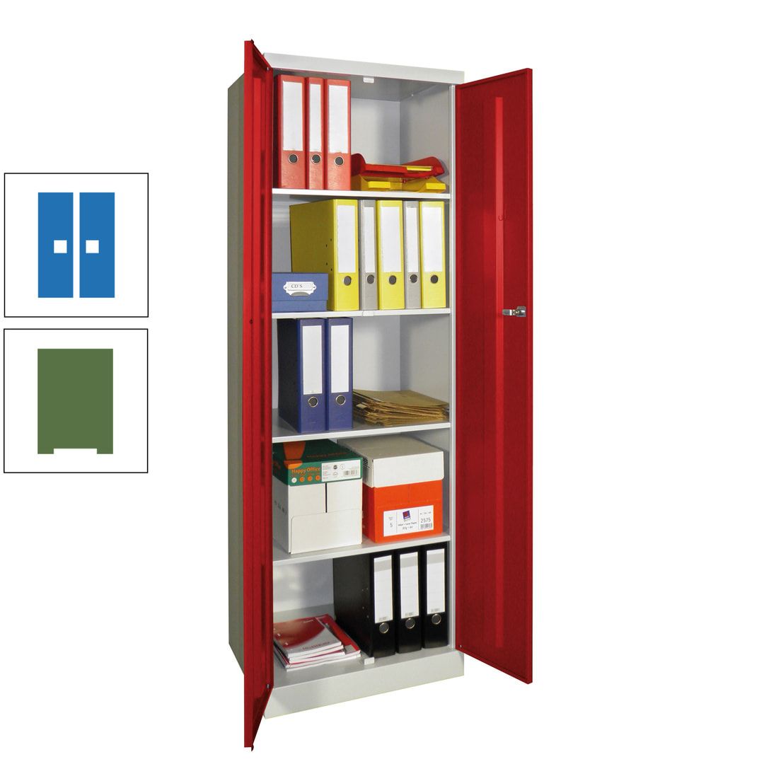 Aktenschrank - Sockel - 4 Böden - 1.800x600x500 mm (HxBxT) - Zylinderschloss - anthrazitgrau