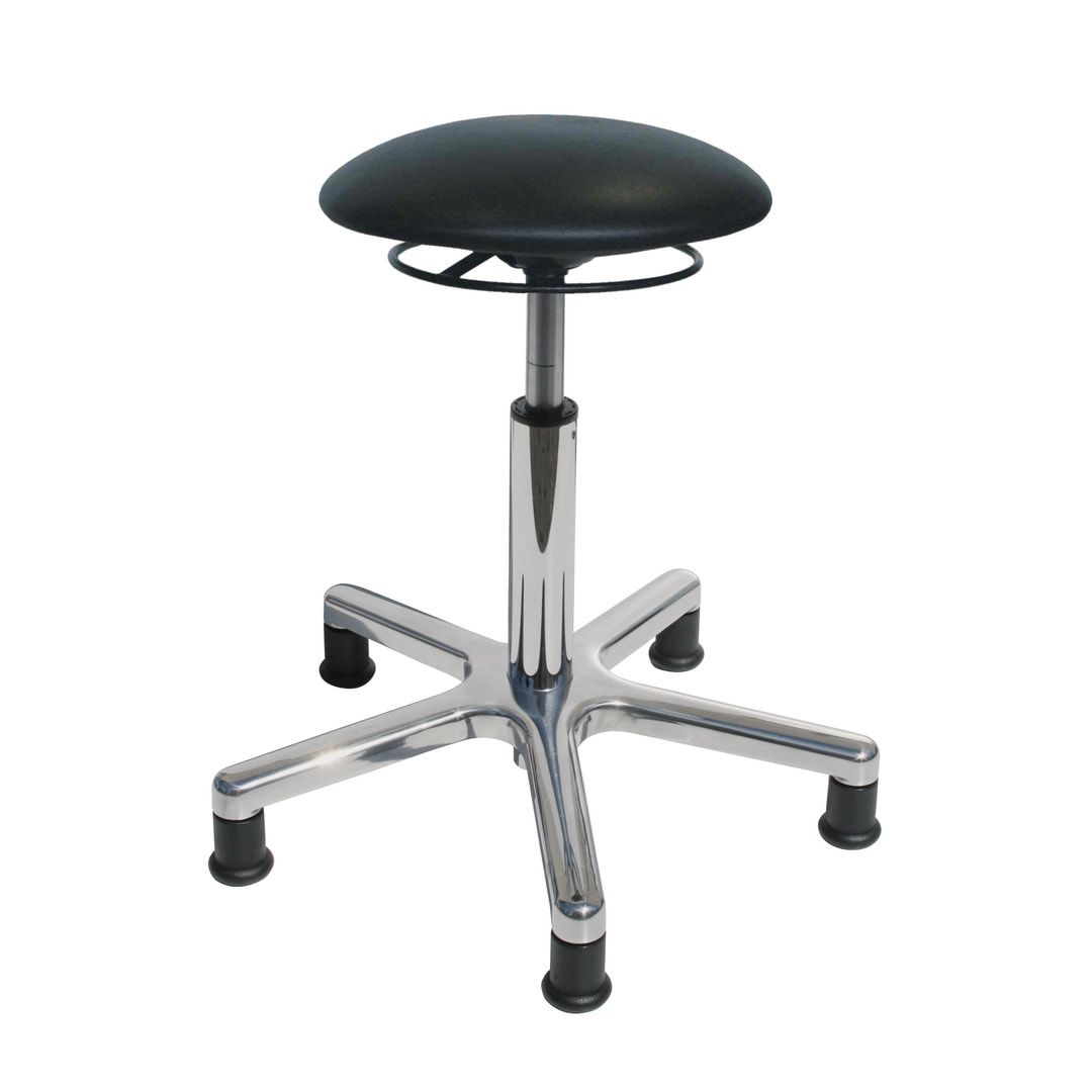 Arbeitshocker - Sitzhöhe 550 - 730 mm - Kunstleder, Pilz - Aluminium Fußkreuz mit Gleitern