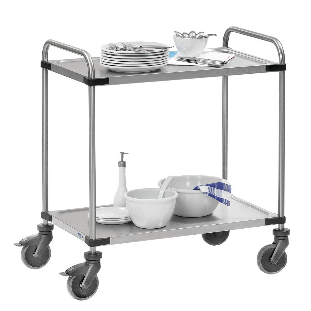Fetra - Servierwagen - Edelstahl - 120 kg - (BxT) 400 x 630 mm - 2 Böden