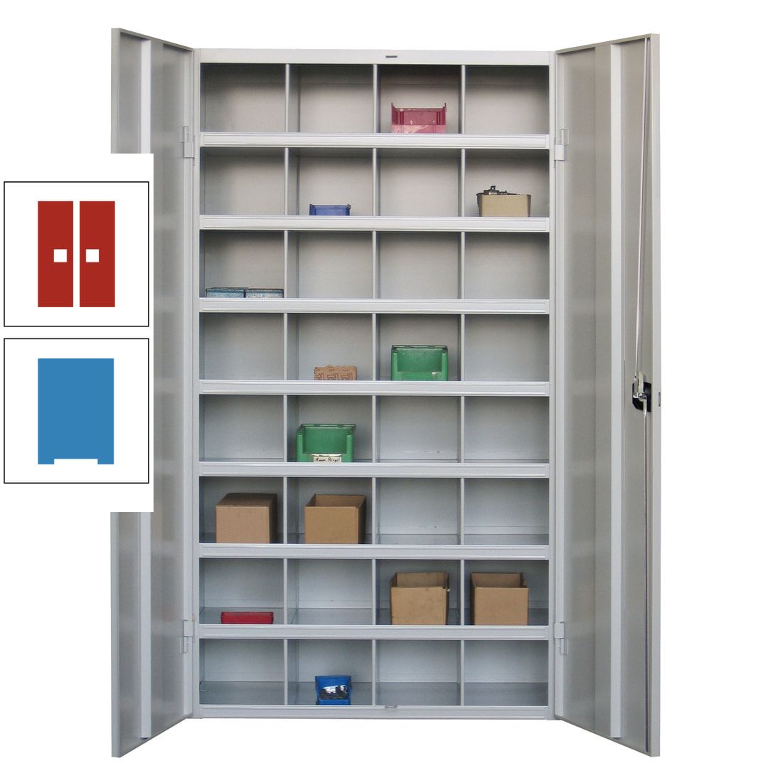 Fächerschrank - Sortierstation - Büroschrank - 32 Fächer - 1.800 x 1.000 x 530 mm (HxBxT) - Materialschrank - anthrazitgrau