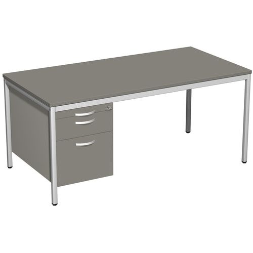 Schreibtisch 4-Fuß Eco - Hängecontainer - 3 Schubfächer - abschließbar - 720 x 1.200 x 800 mm (HxBxT) - Gestell lichtgrau - Ahorn