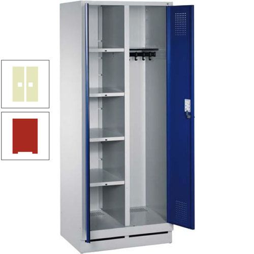 Mehrzweckschrank, Doppeltüren, Füße, 2 Abteile a 300 mm, Korpus anthrazitgrau, Tür anthrazitgrau, 1.800 x 600 x 500 mm (HxBxT)