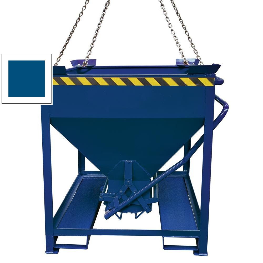 Eichinger Silobehälter, für Stapler und Kran, mit Auslass, Scherenverschluss, stapelbar, 300 Liter, 1.200 x 850 x 1.100 mm (HxBxT) Farbe Feuerverzinkt