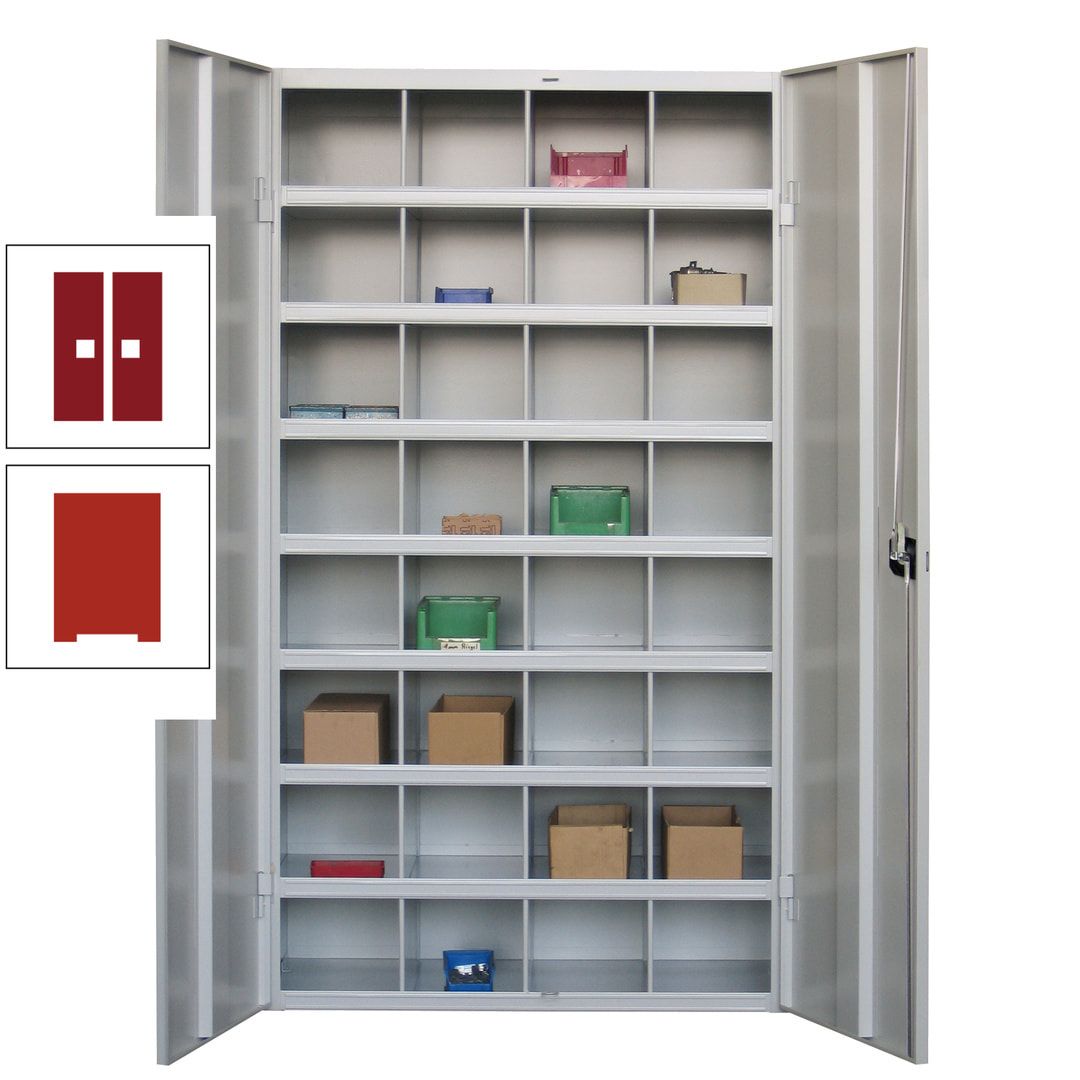 Fächerschrank - Sortierstation - Büroschrank - 32 Fächer - 1.800 x 1.000 x 530 mm (HxBxT) - Materialschrank - anthrazitgrau