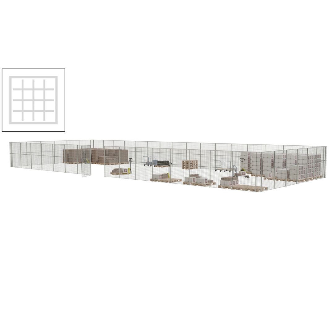 Maschinen Schutzgitter - Hallentrennwand - Sicherheitszaun - Tür - 66 m - 2.200 x 24.400 x 9.400 mm (HxBxT) - enzianblau