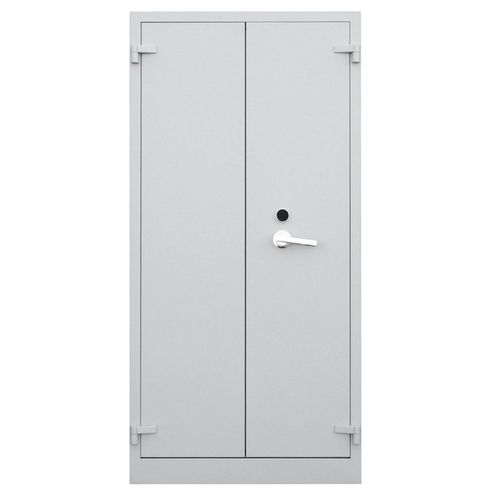 Feuergeschützter Aktenschrank, Büroschrank, diebstahlsicher, 4 Fachböden, Flügeltür, Stahl, 1.950 x 950 x 550 mm (HxBxT), Farbe: anthrazitgrau