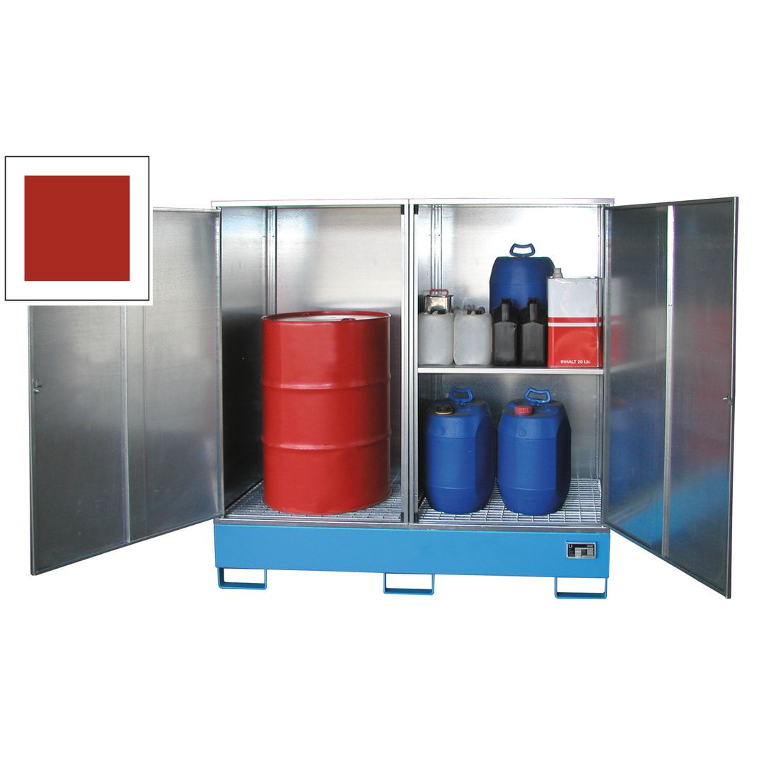 Gefahrstoffschrank für ein 200-l-Fass - Auffangvolumen 200 l - feuerrot