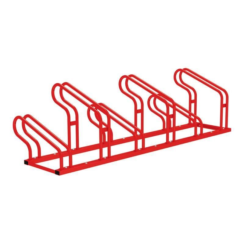Fahrradständer, Stahl, feuerverzinkt, 6 Plätze, Vorderradhalterung, 527 x 1.900 x 558 mm (HxBxT), Farbe enzianblau
