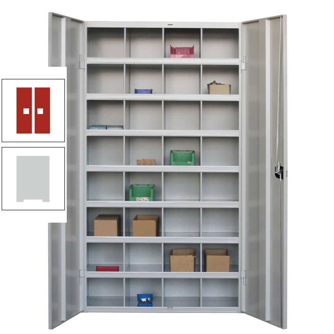 Fächerschrank - Sortierstation - Büroschrank - 32 Fächer - 1.800 x 1.000 x 530 mm (HxBxT) - Materialschrank - anthrazitgrau