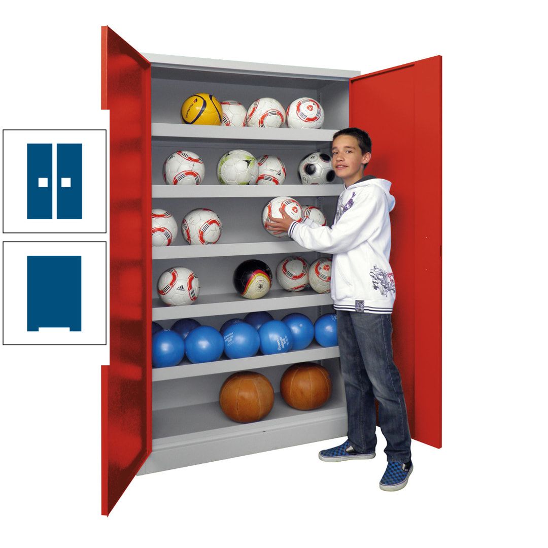 Ballschrank - Vollblechtüren - 5 Böden - 1.950x1.500x500 mm (HxBxT) - anthrazitgrau