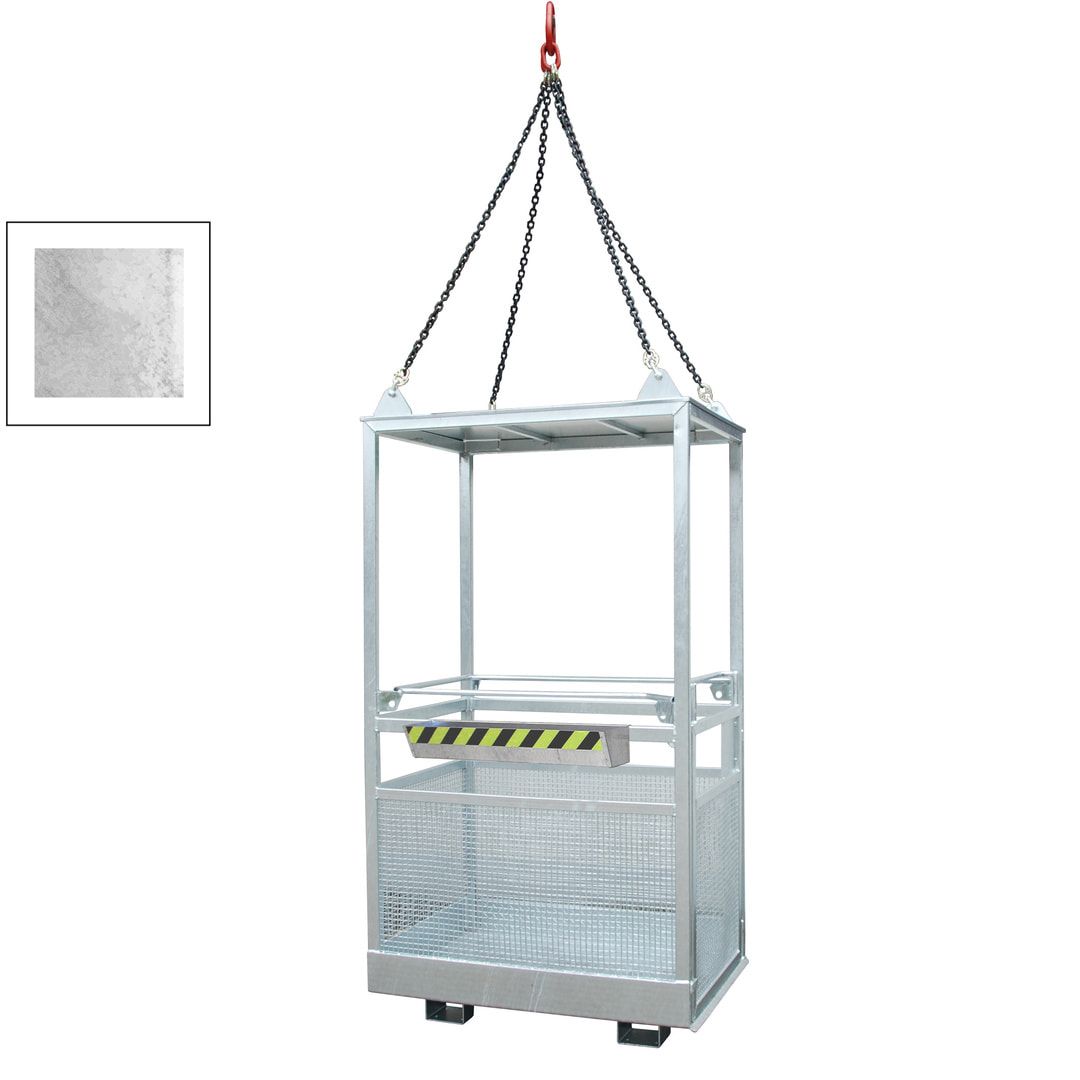 BAUER Arbeitskorb - Montagebühne - Staplerkorb - 470 kg - 2.300 x 1.200 x 800 mm (HxBxT) - kranbar - gelborange