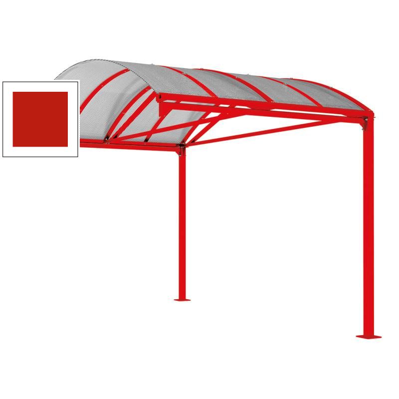 Erweiterung für Fahrradunterstand, Fahrradüberdachung, Unterstand, 5 Zweiräder, Regenrinne, 3.010 x 2.500 x 4.160 mm (HxBxT), Farbe enzianblau