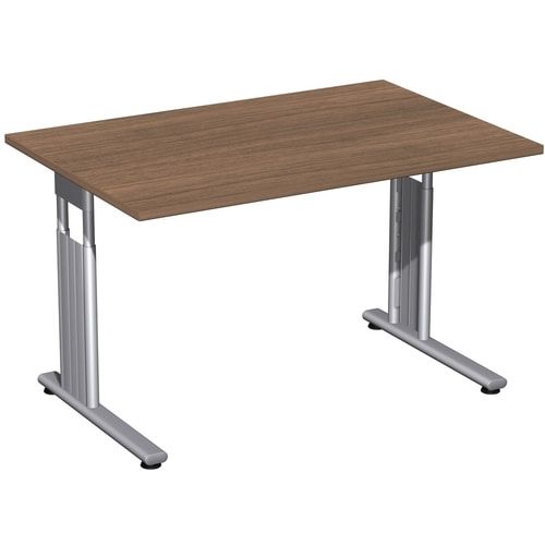Schreibtisch - C-Fuß Flex - Bürotisch - höhenverstellbar - 820 x 1.200 x 800 mm (HxBxT) - Dekor Ahorn - Gestell silber