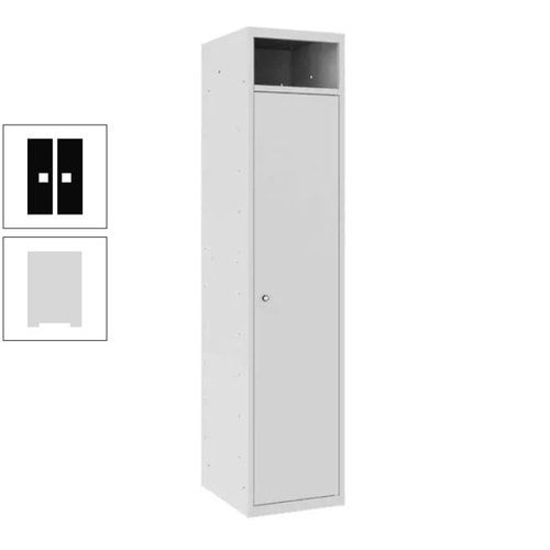 Wäschesammelschrank, Wäscheschrank, Einwurfschlitz, Zylinderschloss, 1.800 x 400 x 500 mm (HxBxT), Korpus anthrazitgrau, Front anthrazitgrau