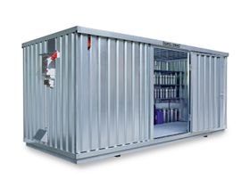 Gefahrstoffcontainer - Gefahrstoffdepot - 2.300 x 5.080 x 2.170 mm (HxBxT) - Auffangvolumen 1.480 l - mit Lüftersteuerung