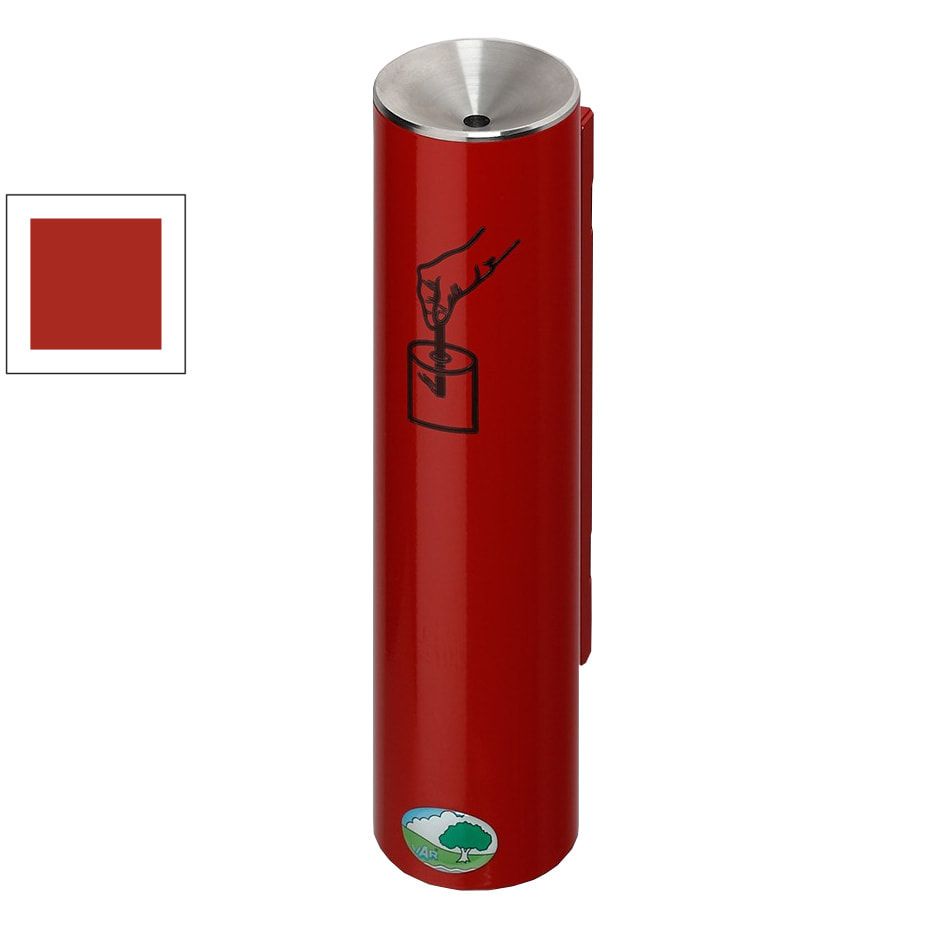 Sicherheitsascher zur Wand- oder Rohrbefestigung - Volumen 0,6 l - 300 x 70 x 100 mm (HxBxT) - Edelstahl