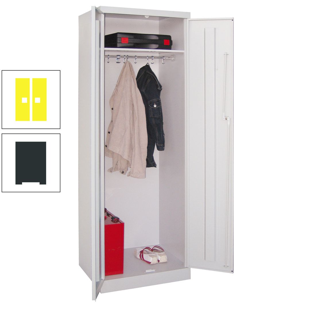 Garderobenschrank - 1 Fachboden - Kleiderstange - 1.800x600x500 mm (HxBxT) - Zylinderschloss - anthrazitgrau