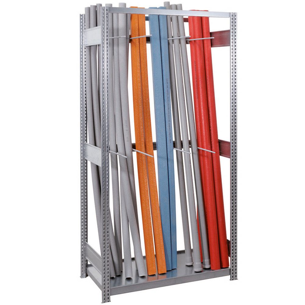 Vertikalregal, Langgutregal, 2.000 x 1.005 x 326 mm (HxBxT), 4 Fächer, Anbauregal, Lagerregal für Rohre, Kabelkanäle, Leitungen, BERT