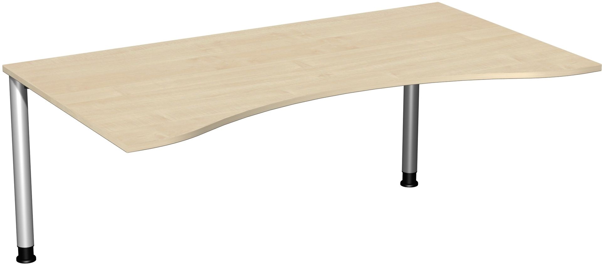 Ergo-Schreibtisch - 4-Fuß Flex - Bürotisch - Höhe 680-800 mm - 1.600 x 1.000 mm (BxT) - Gestell anthrazit - Ahorn