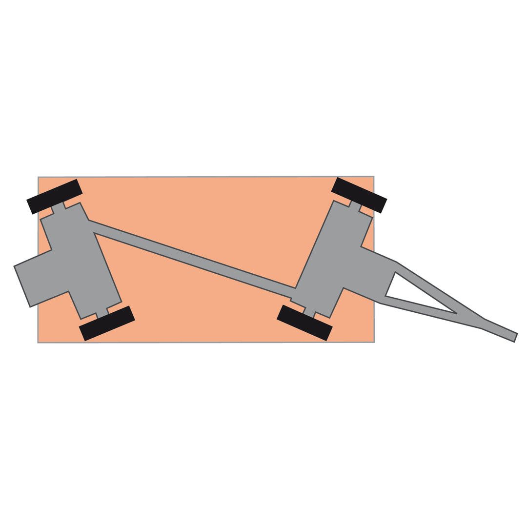Industrieanhänger, Schwerlastanhänger, Ladefläche 2.500 x 1.250 mm (BxT), Traglast 2.000 kg, Luftbereifung, Logistikzug, 2-Achs Lenkung