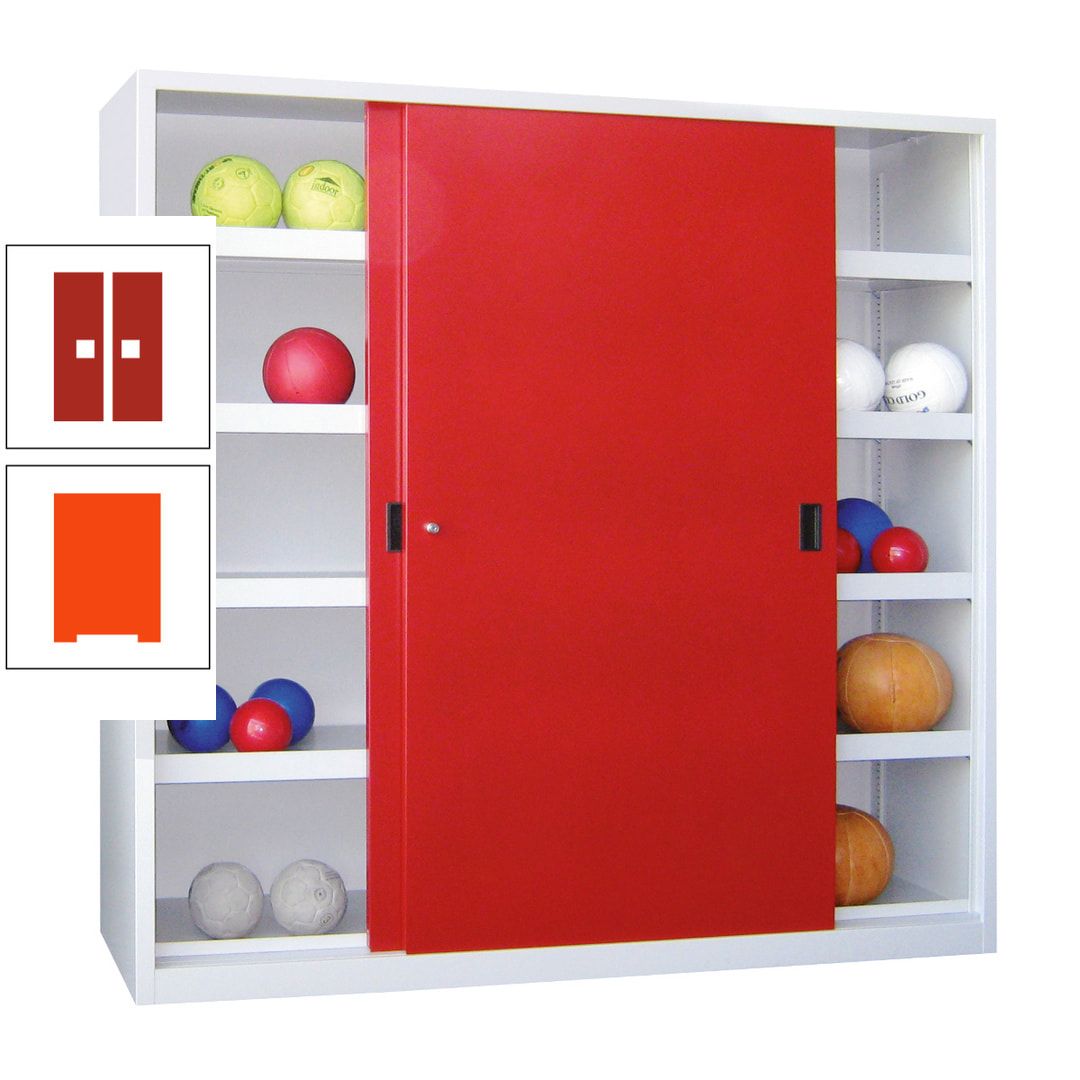 Ballschrank - Schiebetüren - Trennwand - 8 Böden - 1.950x1.500x600 mm (HxBxT) - anthrazitgrau