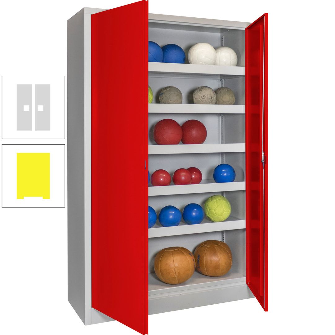 Ballschrank - Vollblechtüren - 5 Böden - 1.950x1.200x500 mm (HxBxT) - anthrazitgrau