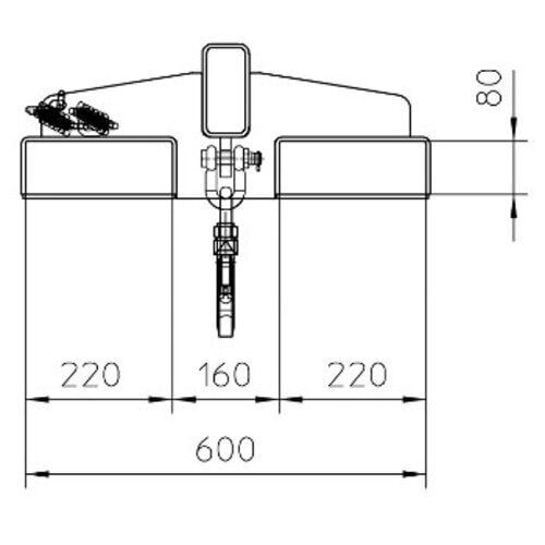 BAUER Lastarm - 1.000 kg - Länge 2.400 mm - 3 Abstände möglich - feuerrot