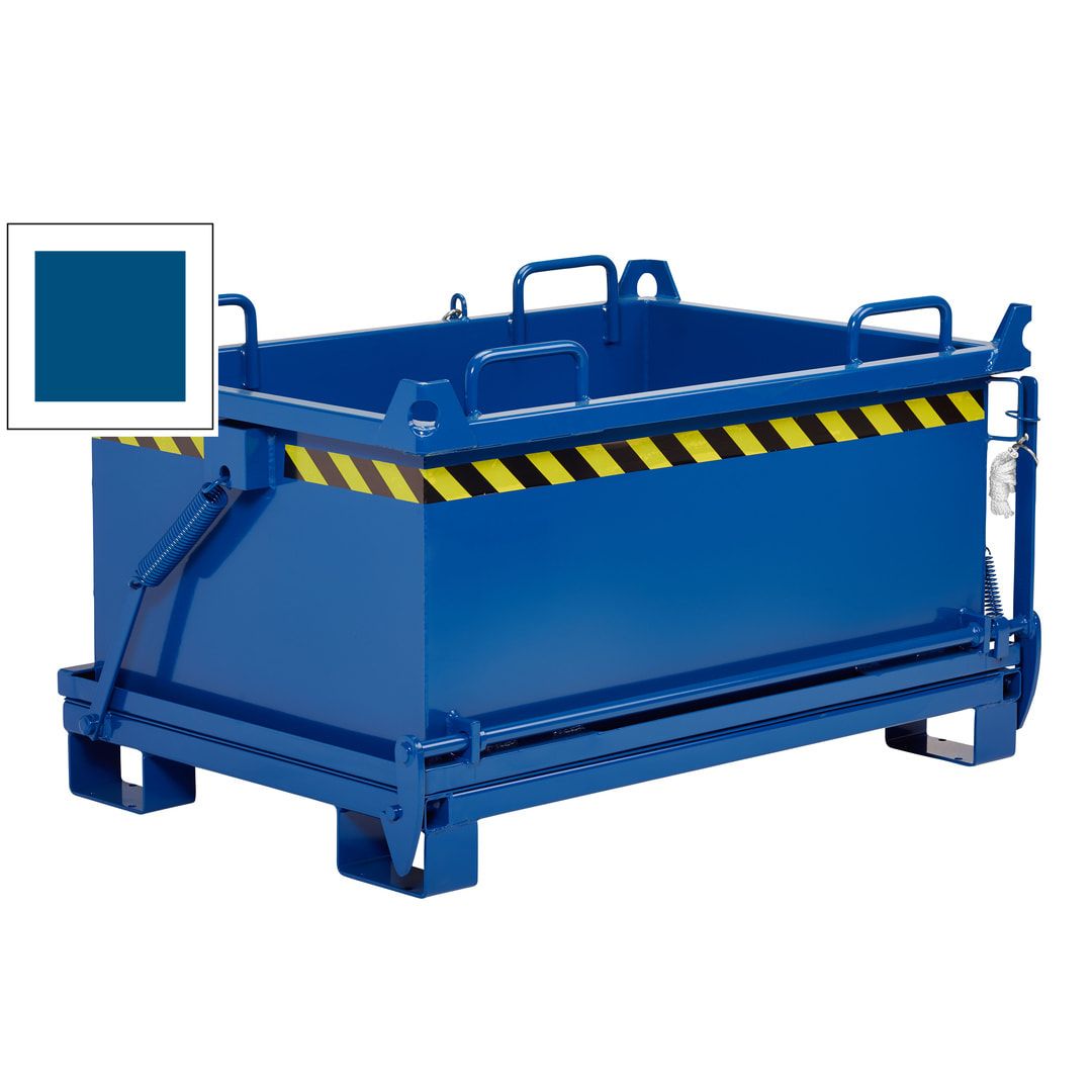 Klappbodenbehälter - 1.000 l Volumen - Traglast 1.250 kg - 2-fach stapelbar - kranbar - enzianblau
