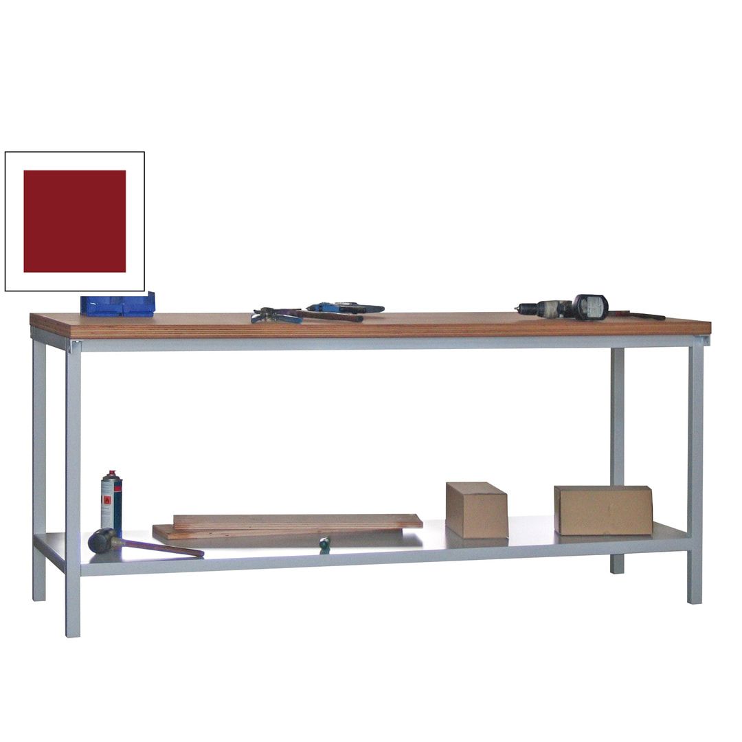 Werkbank mit Ablageboden - 900 x 2.000 x 700 mm (HxBxT) - Traglast 1.400 kg - anthrazitgrau