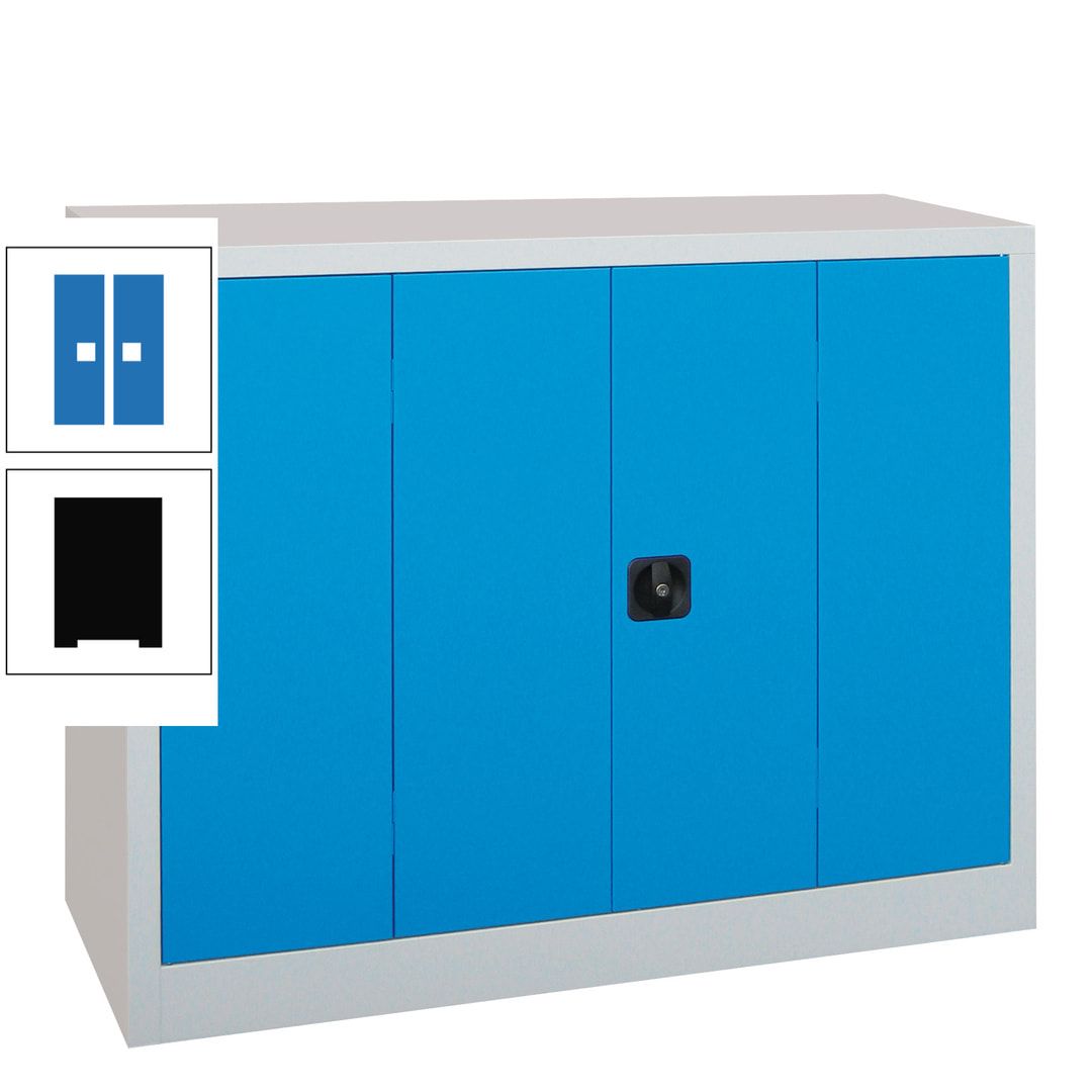 Falttürenschrank - 1.000x1.200x400 mm (HxBxT) - 2 Einlegeböden, gepulvert - Zylinderschloss - anthrazitgrau