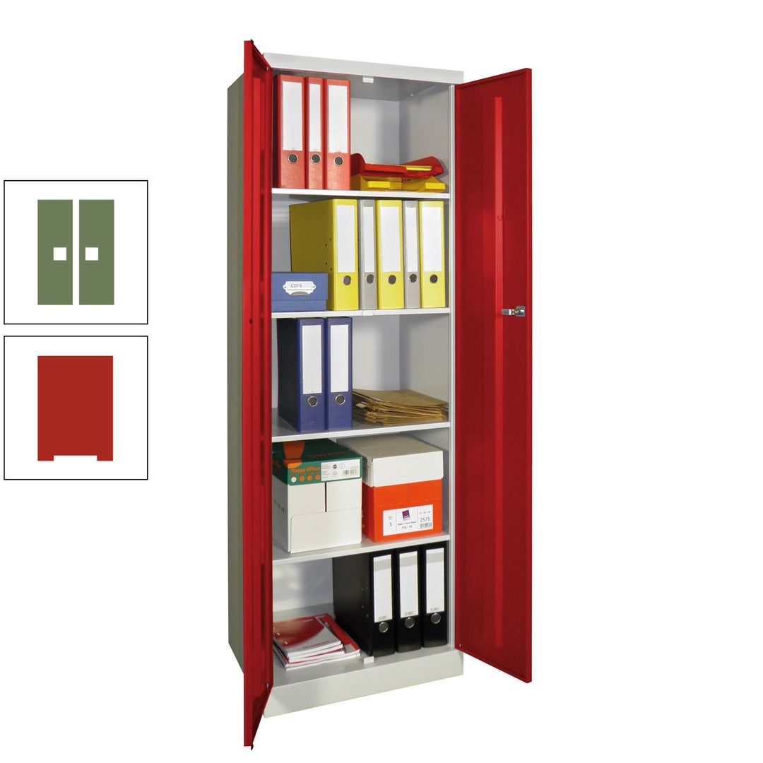 Aktenschrank - Sockel - 4 Böden - 1.800x600x500 mm (HxBxT) - Zylinderschloss - anthrazitgrau