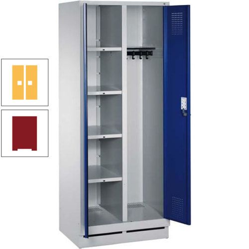 Mehrzweckschrank, Doppeltüren, Füße, 2 Abteile a 300 mm, Korpus anthrazitgrau, Tür anthrazitgrau, 1.800 x 600 x 500 mm (HxBxT)