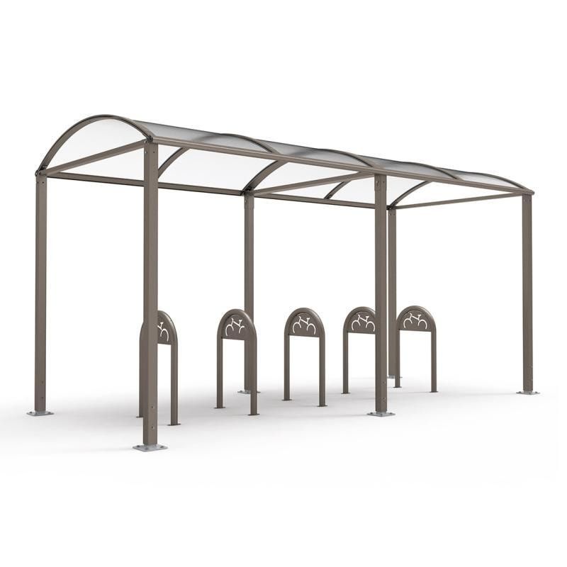 Fahrradbügel - Fahrradständer - mit Beschilderung - Einbetonierung - Stahl - Büroklammerform - 1.000 x 625 mm (HxB) - enzianblau