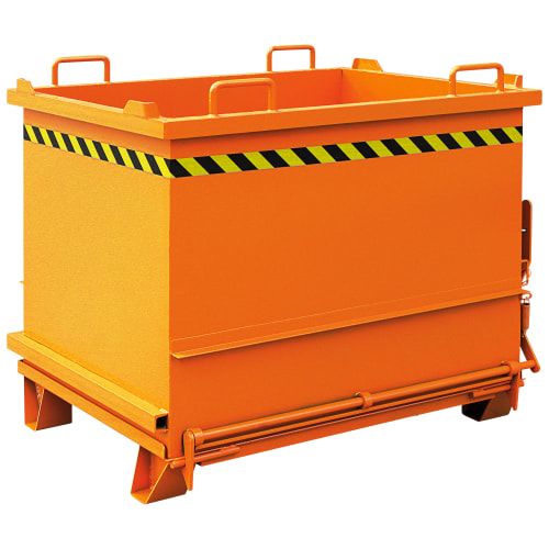 Eichinger Bodenklappenbehälter, Klappbodenbehälter, 1.000 Liter, stapelbar, Kettensicherung, 1.070 x 1.000 x 1.330 mm (HxBxT), Farbe anthrazitgrau
